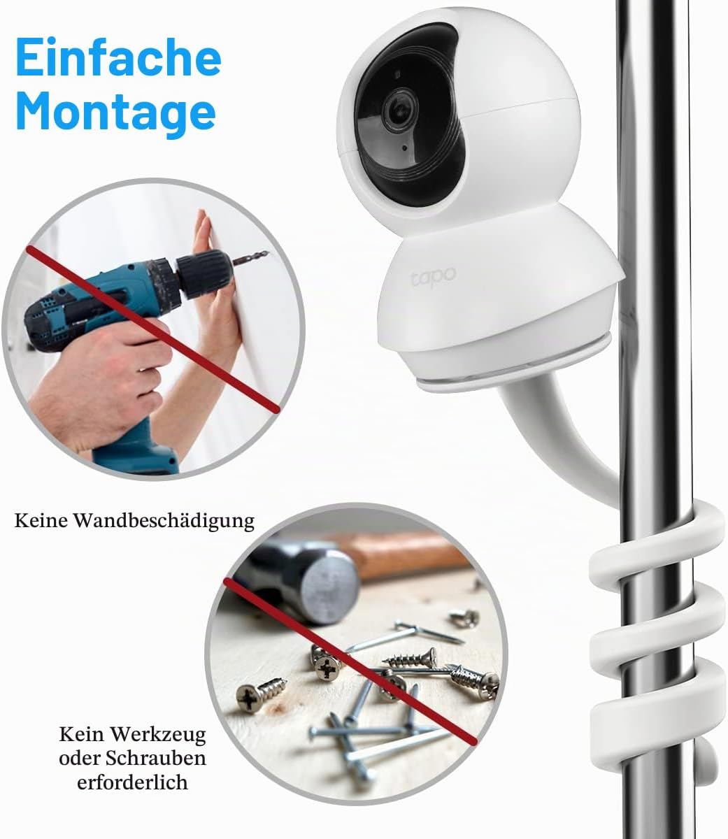 TIUIHU Baby Monitor Halterung für TP-Link Tapo C200/C210/C220 WLAN IP Kamera Flexibel Halterung, Fle