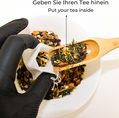 Teefilter | Maisstärke leerer Teebeutel für Kräutertee, Aufguss, Pflanzen und Gewürze | Biologisch a