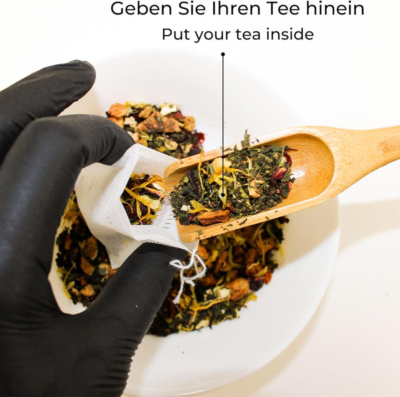 Teefilter | Maisstärke leerer Teebeutel für Kräutertee, Aufguss, Pflanzen und Gewürze | Biologisch a
