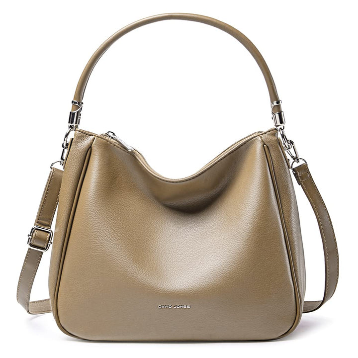 David Jones - Damen Schultertasche Hobo - Frau Umhängetasche PU Leder - Handtasche Top Griff Lange H