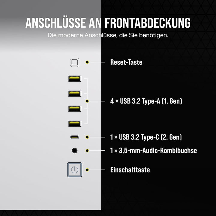CORSAIR 6500D Airflow Mid-Tower ATX PC-Gehäuse - Ohne Lüfter - Zweikammer-Design - Grosse Kühlungsfl