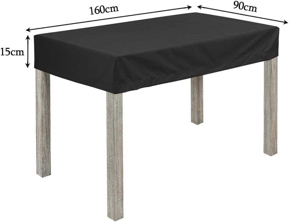Tischplattenhülle 160x90x15cm Schutzhülle wasserdicht UV - beständigGartenmöbel Gartentisch Hülle Ab