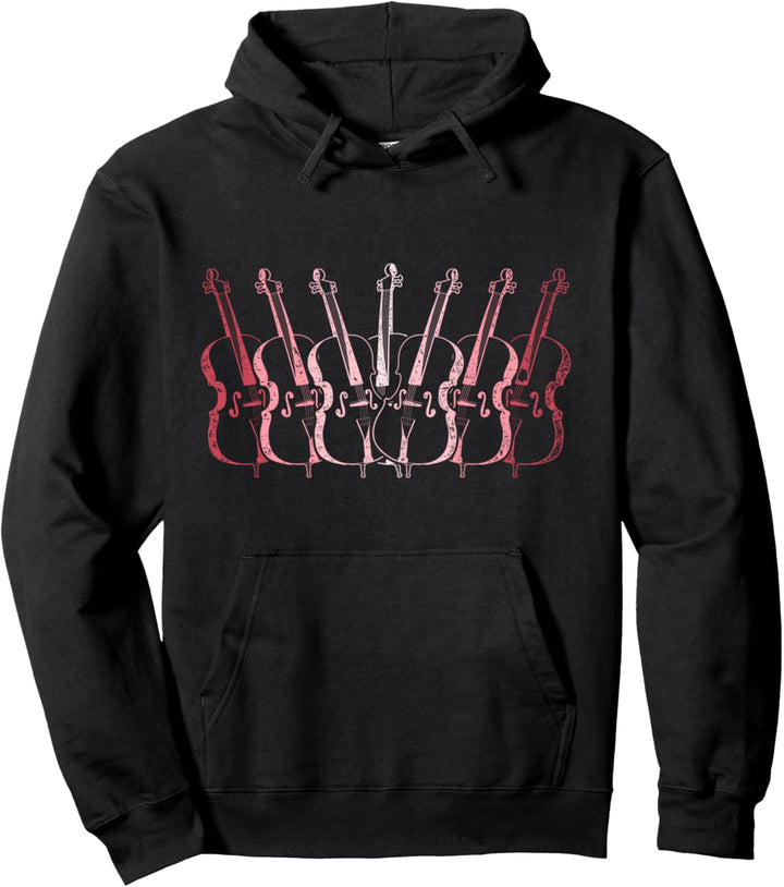 Buntes Orchester Musikinstrument Geschenk Cello Pullover Hoodie