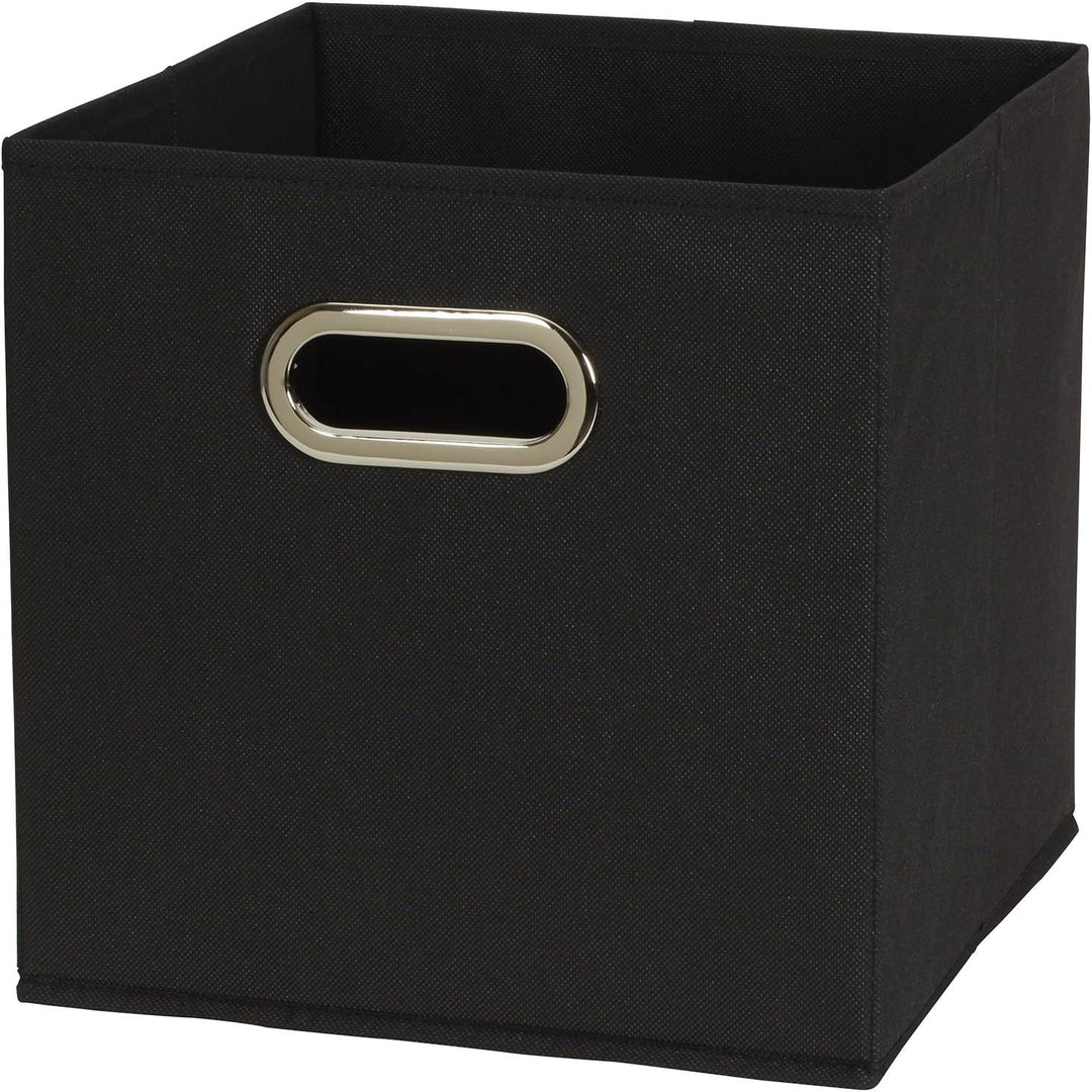Haushalt Essentials 6 Stück Gewebe-Aufbewahrung Cube Mülleimer-Set mit Griffen, Marineblau schwarz,