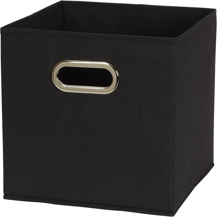 Haushalt Essentials 6 Stück Gewebe-Aufbewahrung Cube Mülleimer-Set mit Griffen, Marineblau schwarz,