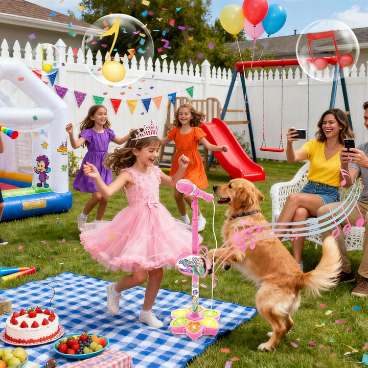 Spielzeug Mikrofon,Drahtloses Gesangszubehör Mit Farbiger Beleuchtung - Kinder Spiel Mikrofon mit St