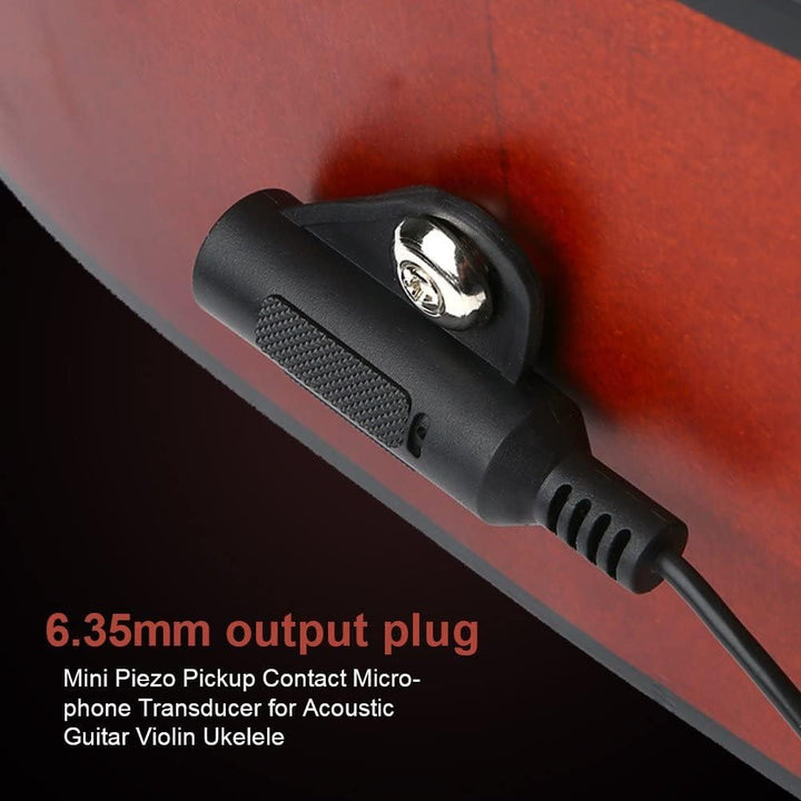 Gitarren-Pickup-Wandler,Schwarz Mini Piezo Pickup Kontakt Mikrofon Wandler Gitarre Zubehör für Akust