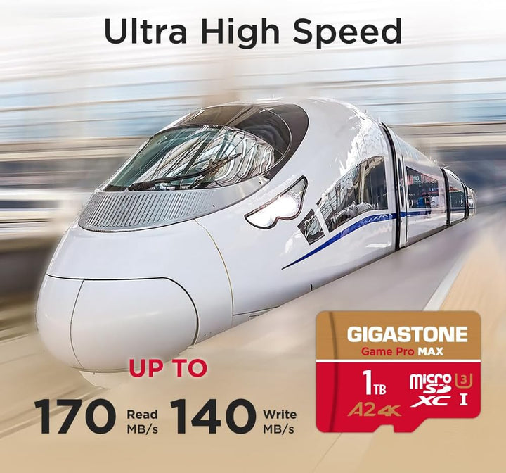 Nur für Switch 1 GIGASTONE 1TB Micro SD Karte, Game Pro MAX, bis zu 170/140 MB/s, MicroSDXC Speicher