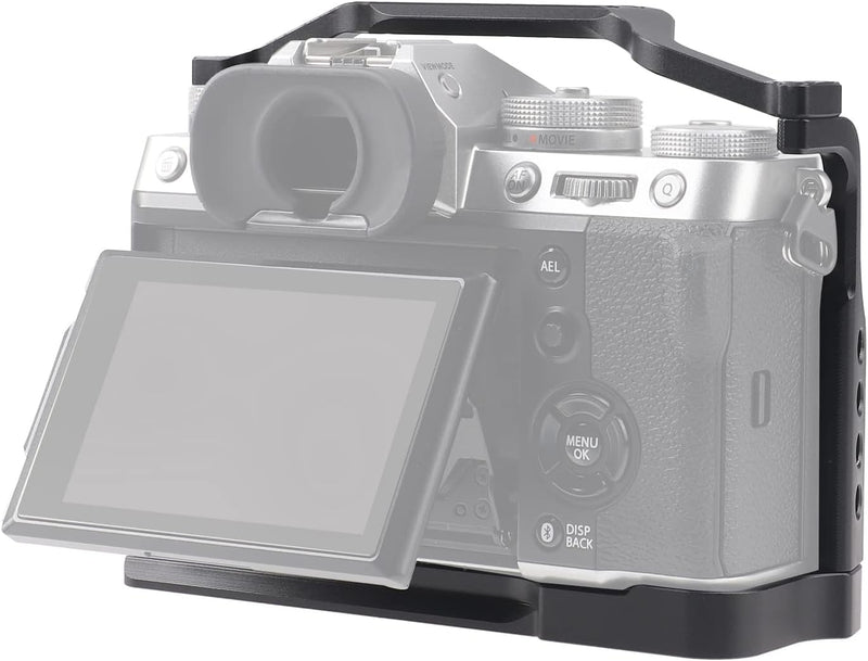 FOTGA Kamerakäfig für Fujifilm X-T5 Kamera, Aluminiumlegierung Video Rig mit NATO-Schiene, 1/4" Gewi