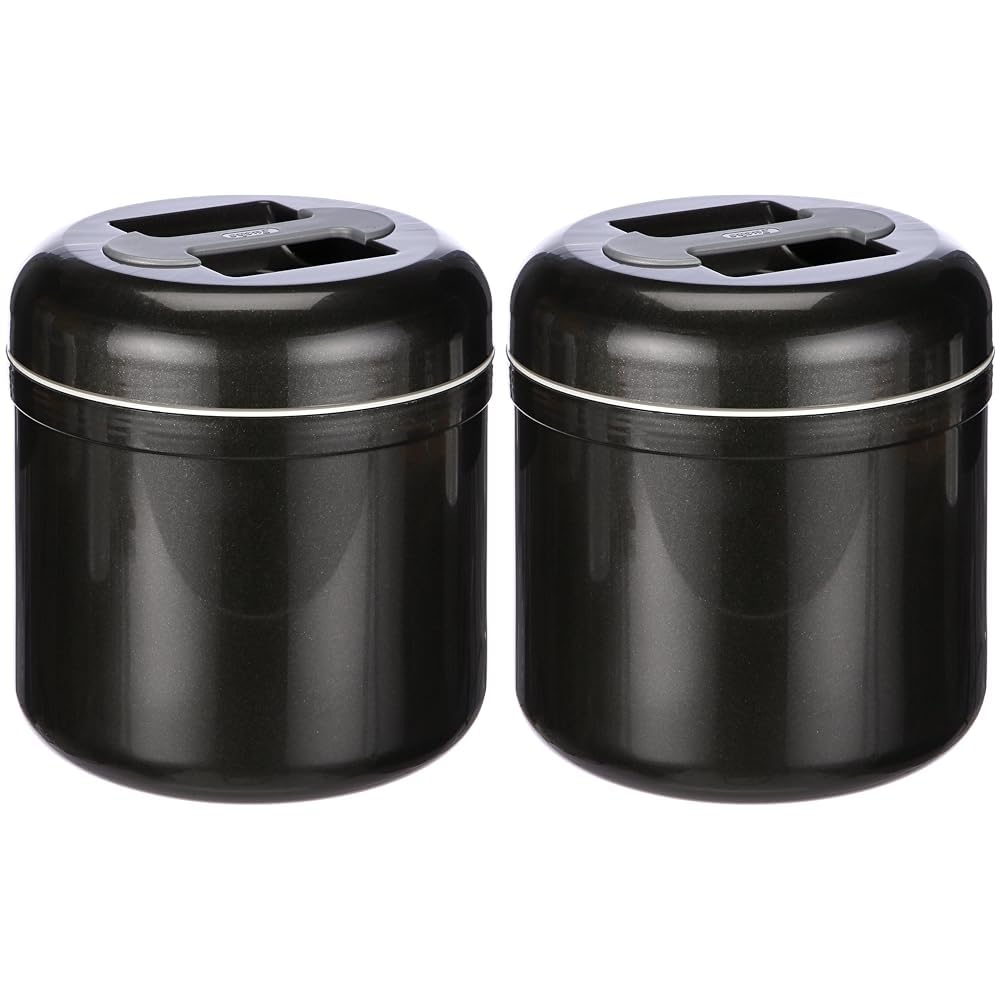TOM FOX 4883 Kunststoff Eisbehälter, 4L Kapazität, 22cm x 22cm x 24cm, Schwarz (Packung mit 2) 2 - P