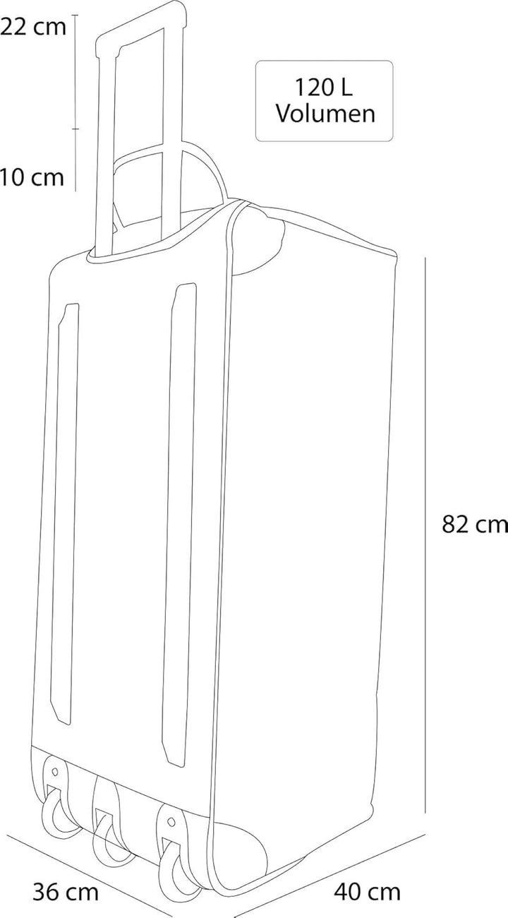 normani Jumbo Reisetasche XXL Trolly mit Rollen aus robustem Material Farbe Schwarz / 120 Liter Schw