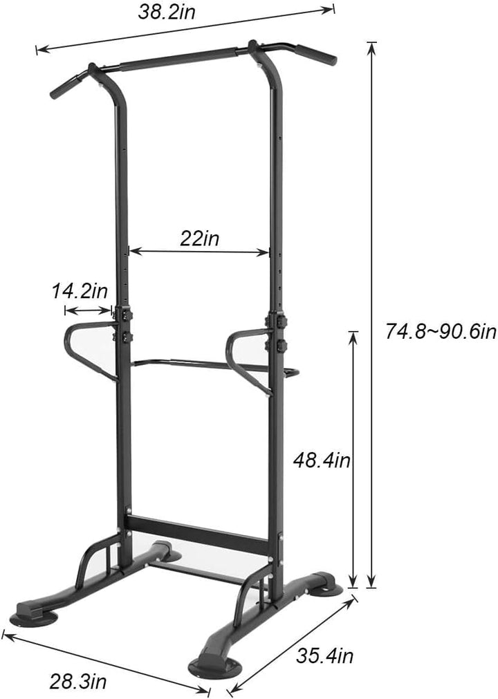 SogesGame Verstellbare Klimmzugstange Power Tower, Höhenverstellbarer Multi-Gym Power Tower Dip Stat