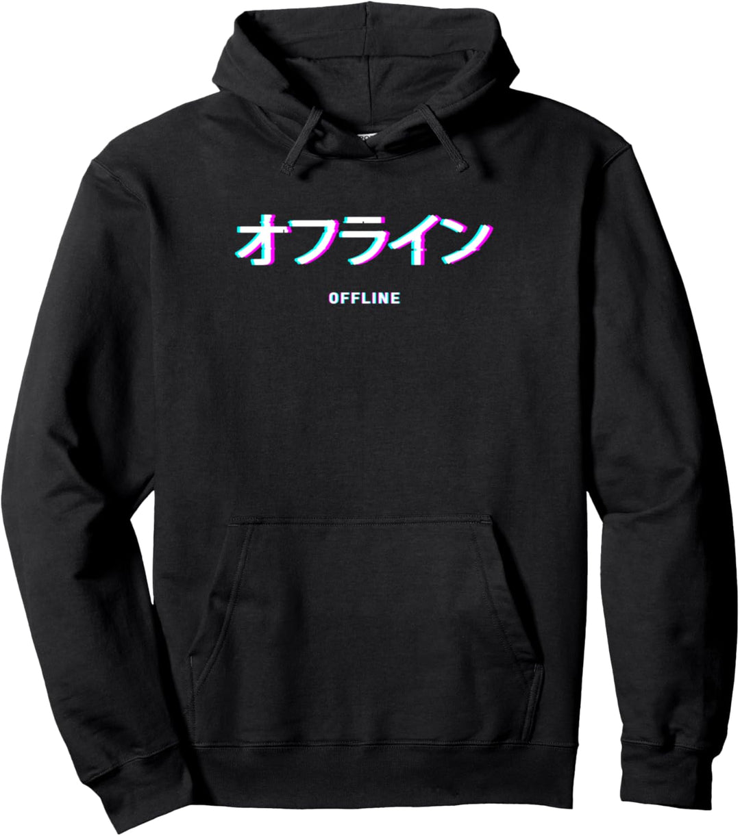 Offline Glitch Japanisch - Vaporwave Aesthetic Egirl Japan Pullover Hoodie