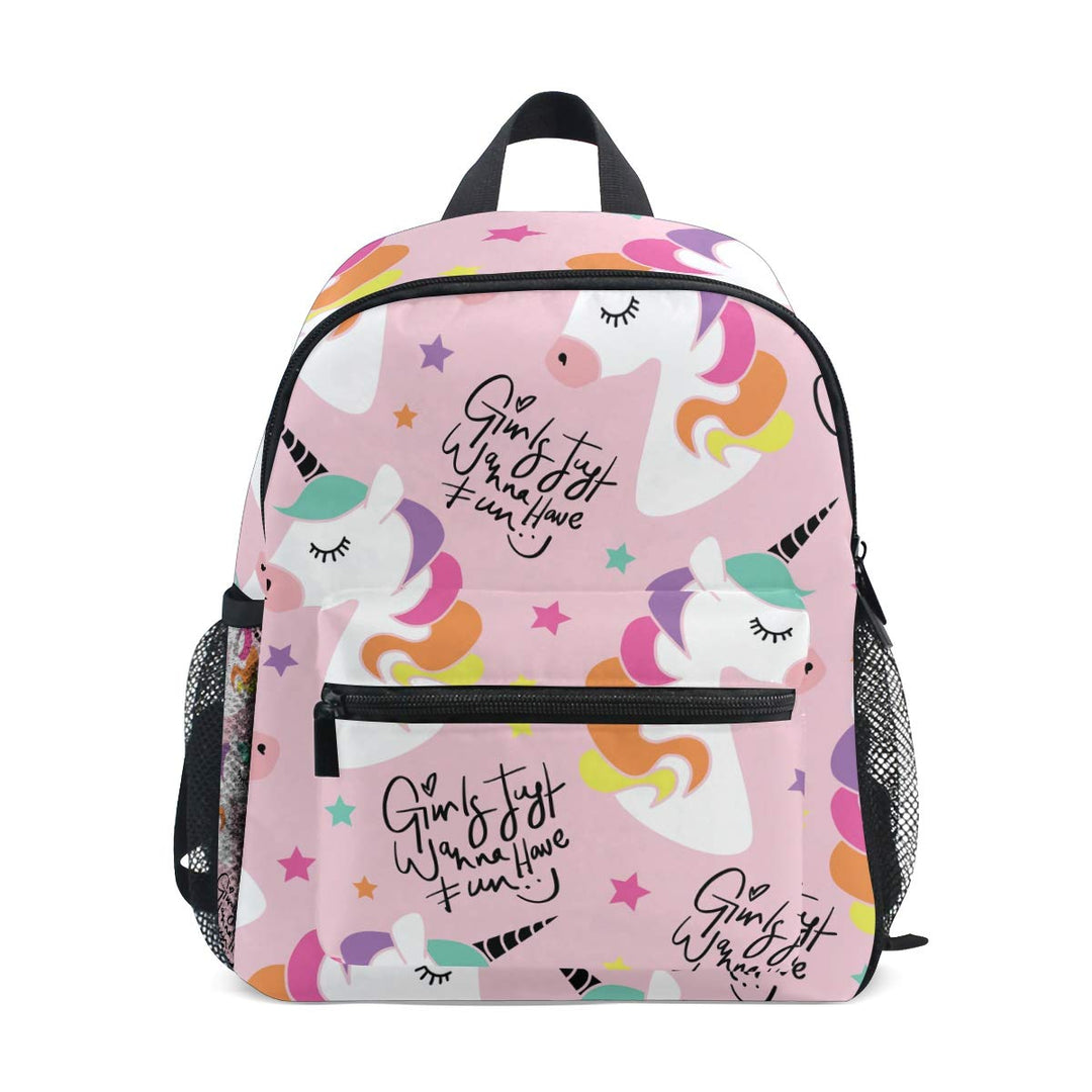 Kinderrucksack Einhorn mit Haaren Bunte Kindergarten-Vorschul-Tasche für Kleinkind-Mädchen-Jungen