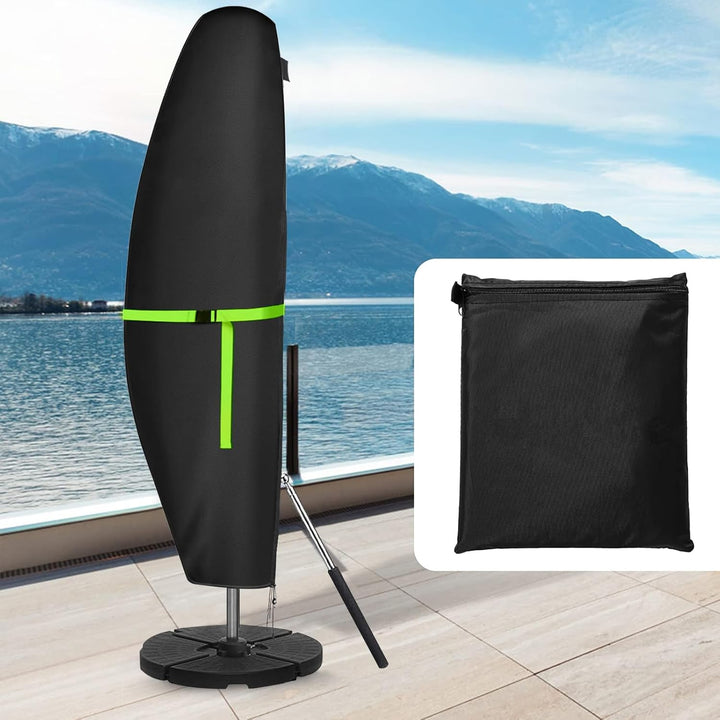 GEMITTO Sonnenschirm Schutzhülle mit Stab, Sonnenschirm Abdeckung 2 bis 4 M Grosse Ampelschirm Schut