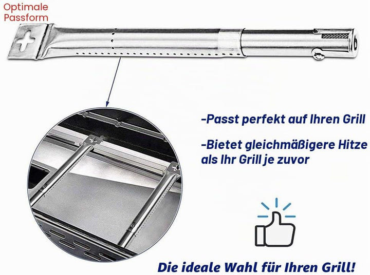 Denmay 31-45cm Universal Edelstahl Brenner ersatzteile für Landmann Triton 2, Enders, Tepro, Taino,