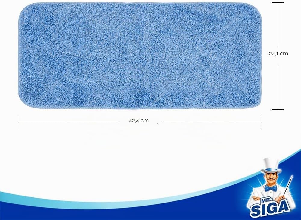 MR.SIGA Mikrofasertücher für Professionelle Wischmop, 3 Wiederverwendbaren Mikrofasertücher Blau, Bl