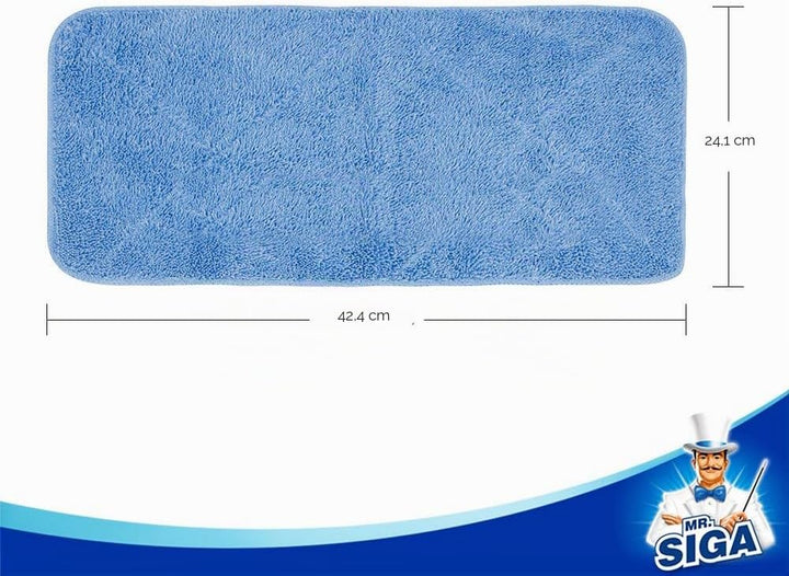 MR.SIGA Mikrofasertücher für Professionelle Wischmop, 3 Wiederverwendbaren Mikrofasertücher Blau, Bl
