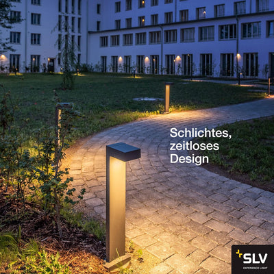 SLV QUADRASYL | Design Aussen-Standleuchte, Aussenbeleuchtung, Outdoor LED Wege-Leuchte, Weg-Beleuch