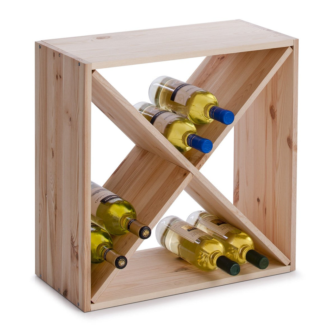 Zeller 13170 Weinregal, Naturholz, Kreuz, ca. 52 x 25 x 52 cm, Natur 4, 4