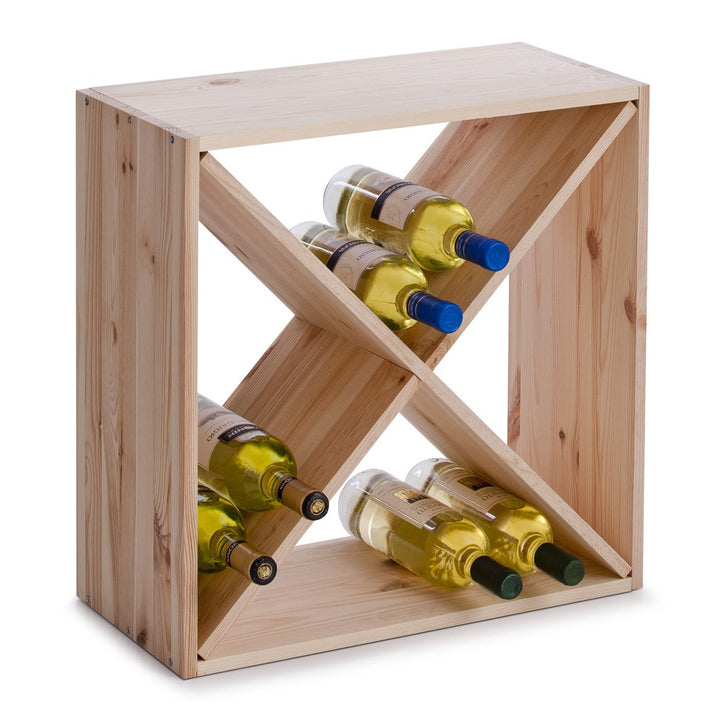Zeller 13170 Weinregal, Naturholz, Kreuz, ca. 52 x 25 x 52 cm, Natur 4, 4