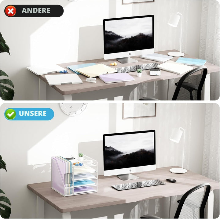 Marbrasse Schreibtisch Organizer und Büro Zubehör,5-Tier Briefablage,Mesh Büro Organizer für Schreib
