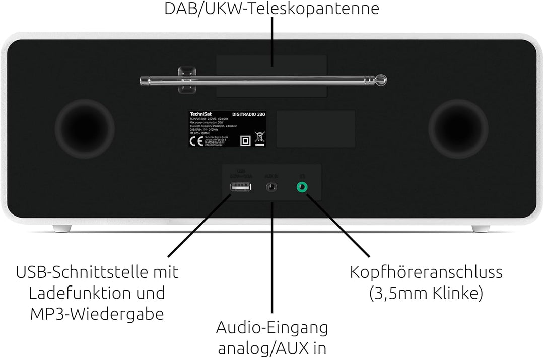 TechniSat DIGITRADIO 330 - DAB+ UKW Stereo Radio mit CD-Player (Bluetooth 5.3, USB MP3-Wiedergabe un