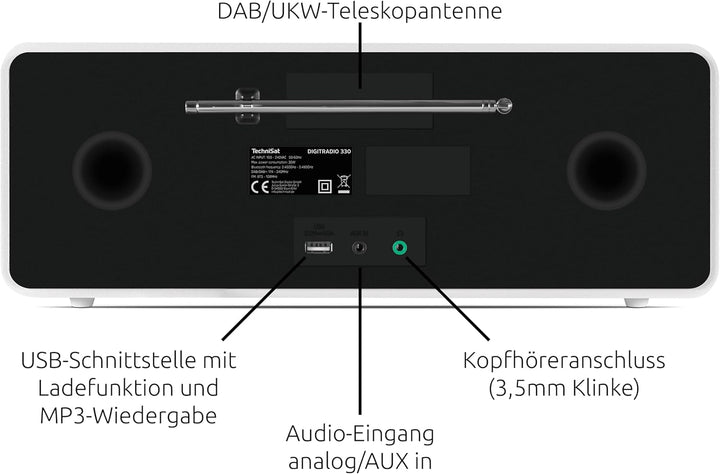 TechniSat DIGITRADIO 330 - DAB+ UKW Stereo Radio mit CD-Player (Bluetooth 5.3, USB MP3-Wiedergabe un