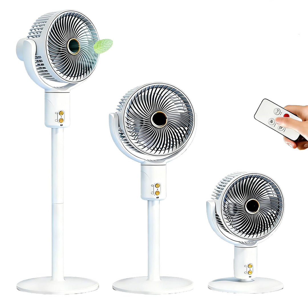 Smart Standventilator, 20dB Leiser Bodenventilator, Fernbedienung, stufig höhenverstellbar, Schüttel