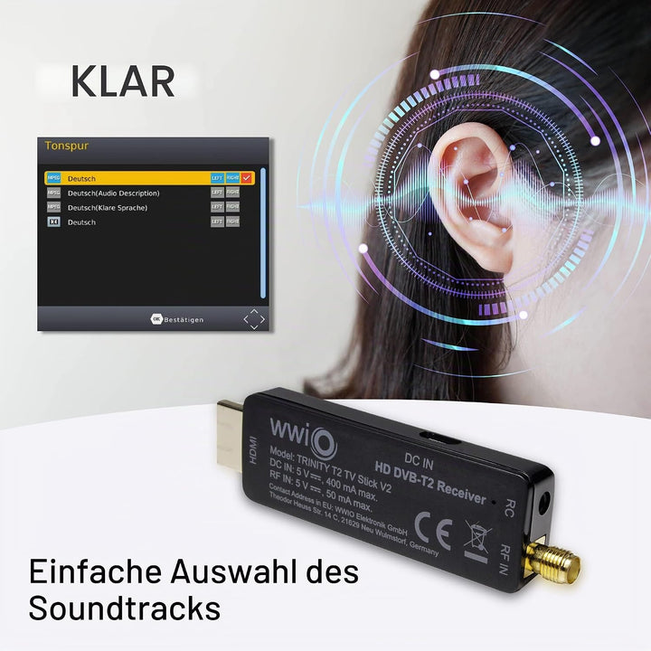 WWIO Trinity T2 TV Stick RCU 2 in 1