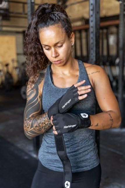 Harbinger Pro Wristwrap Handschuhe, Hebehandschuhe für diejenigen, die Flexibilität und Atmungsaktiv