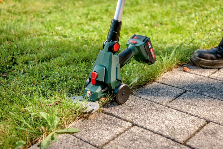 Metabo Teleskopstab (Länge 90-102 cm einstellbar, Arbeitswinkel um 125° verstellbar, Stab für rücken