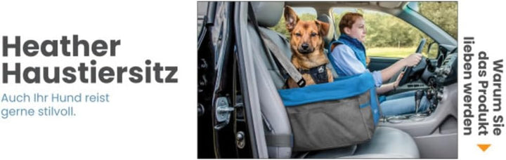Kurgo Skybox Sitzerhöhung Auto für Hunde & Haustiere, Hunde Autositz, inkl. Hunde Anschnallgurt Auto