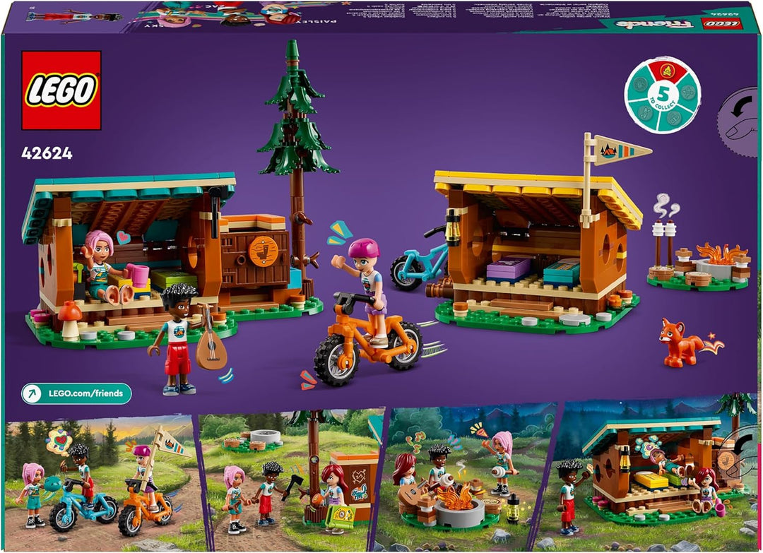 Lego Friends Gemütliche Hütten im Abenteuercamp, Spielset für Rollenspiele in freier Natur, Kindersp
