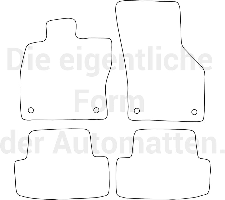 moto-MOLTICO Premium Auto Velours Autoteppiche Schwarz Automatten passend für Audi A3 III 8V, Seat L