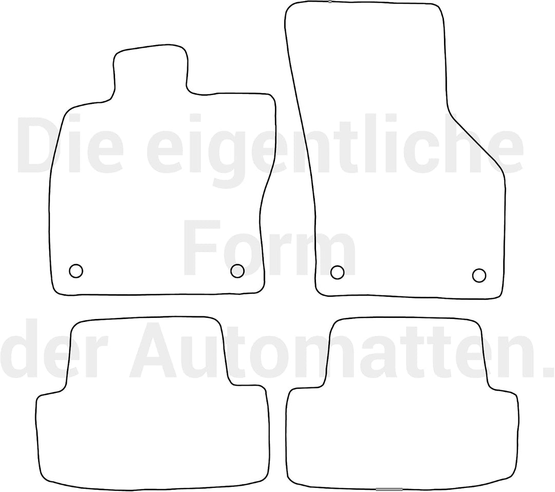 moto-MOLTICO Premium Auto Velours Autoteppiche Schwarz Automatten passend für Audi A3 III 8V, Seat L