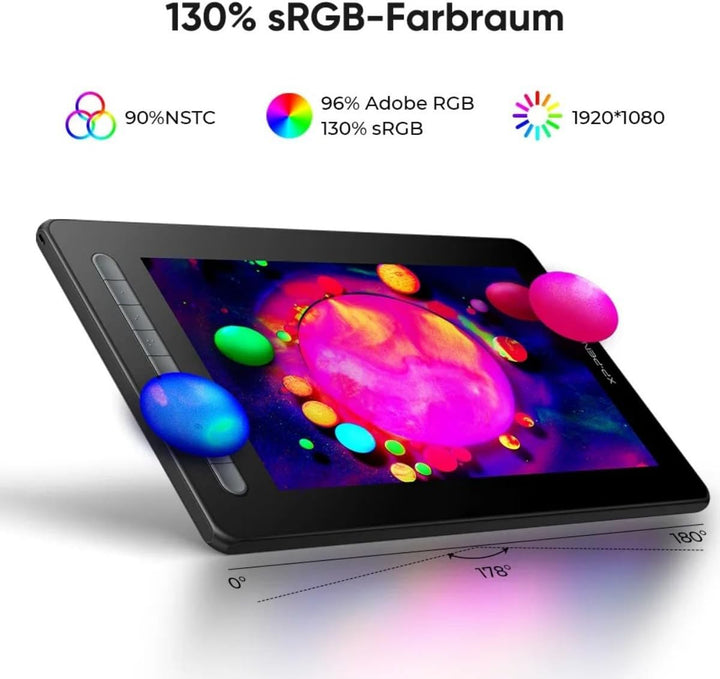 XPPen Artist 13 2 Gen. Grafiktablett, 13,3 Zoll Stift Display, 127% sRGB Farbraum, X3 Smart-Chip Sti
