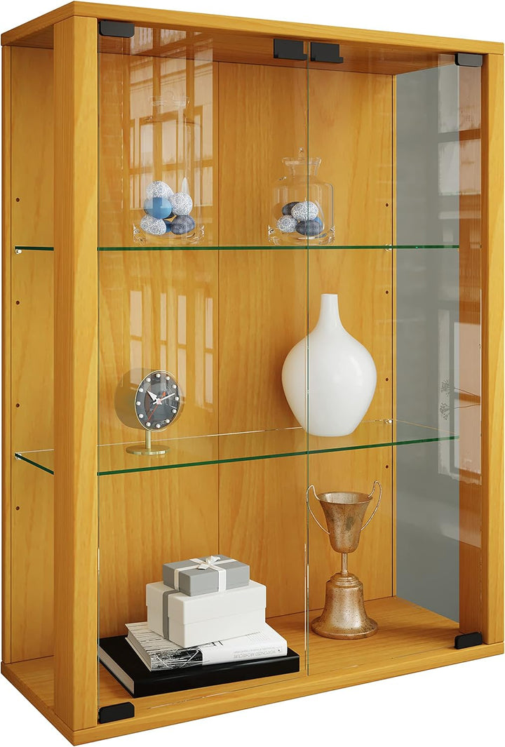 VCM Glasvitrine hängend | Vitrine Glas mit ESG-Sicherheitsglas | Masse: H. 80 x B. 60 x T. 25 cm | H