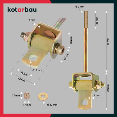 KOTARBAU® Schaukelhaken 118 mm 2 Stk. Scharnierlager Spielgerät Befestigung Schaukel Haken Schaukelb