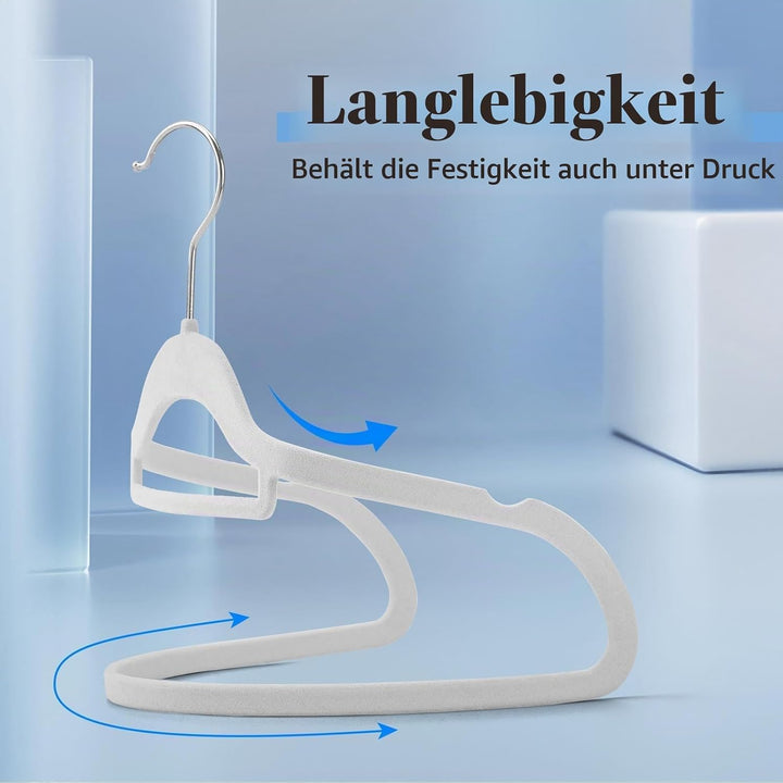 HOUSE DAY Kleiderbügel Samt 180 stück,Kleiderbügel Platzsparend Rutschfester mit Krawattenhalter,361