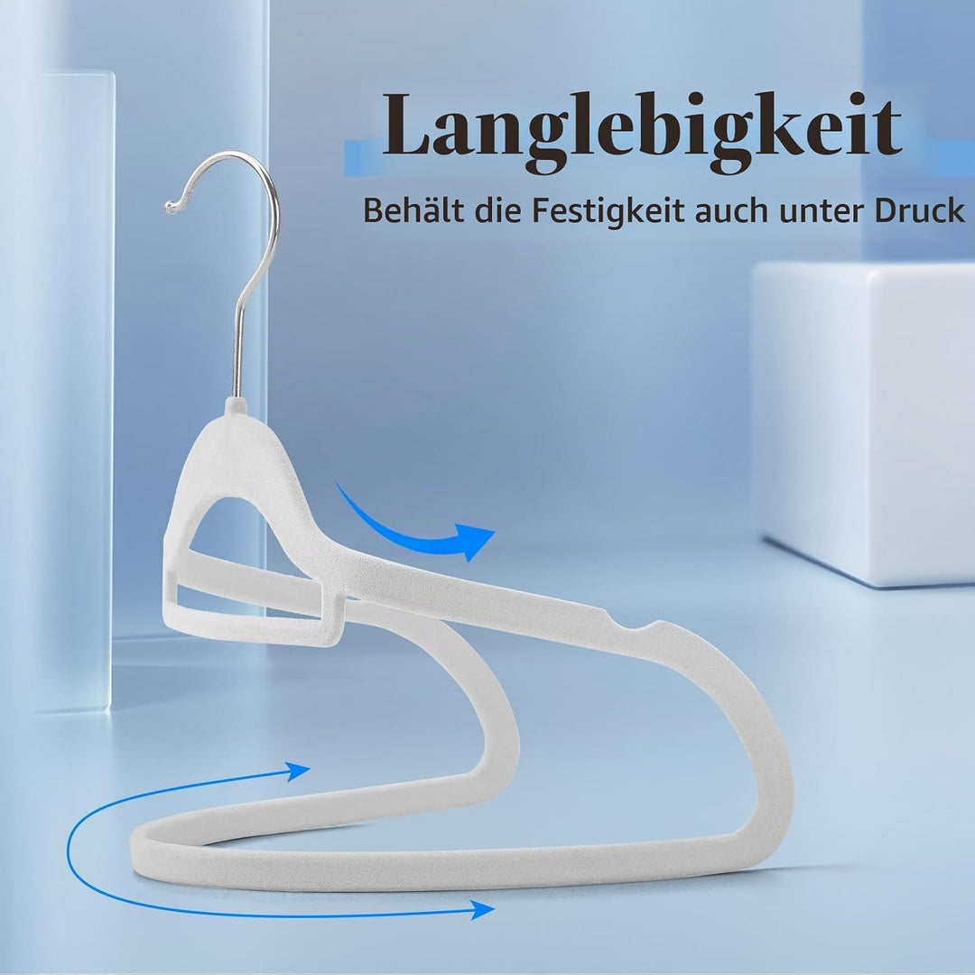 HOUSE DAY Kleiderbügel Samt 120 stück,Kleiderbügel Platzsparend Rutschfester mit Krawattenhalter,360