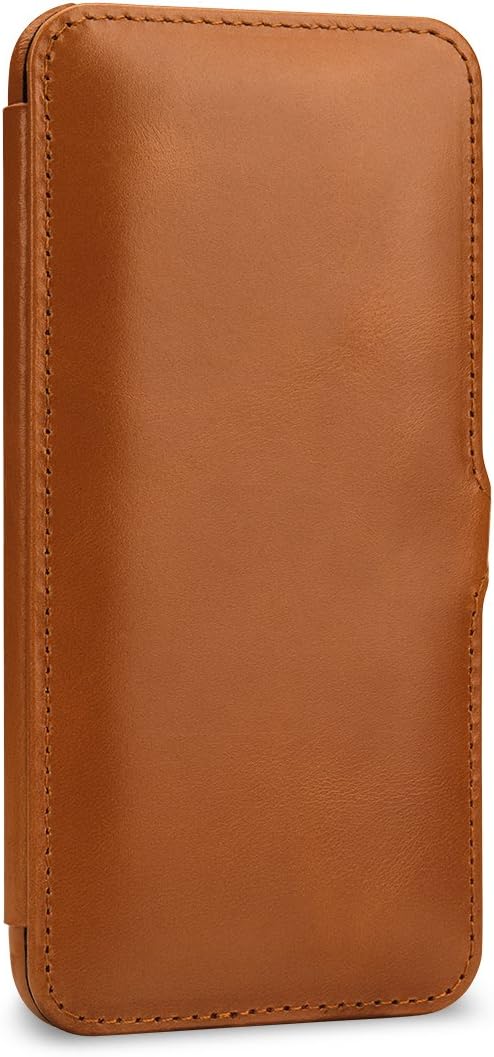 STILGUT Book Type Lederhülle kompatibel mit Huawei Honor 10. Seitlich klappbares Flip-Case aus Echtl