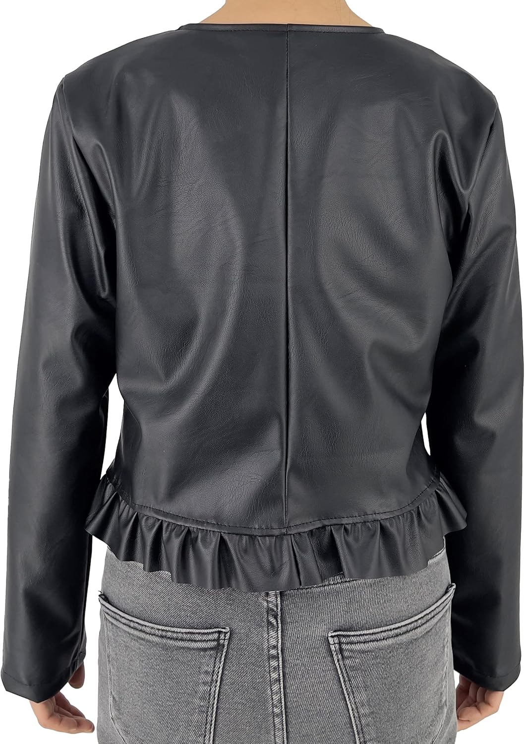 JOPHY & CO. Kurze Damenjacke aus Kunstleder (Artikelnummer: 6716) XS Schwarz, XS Schwarz