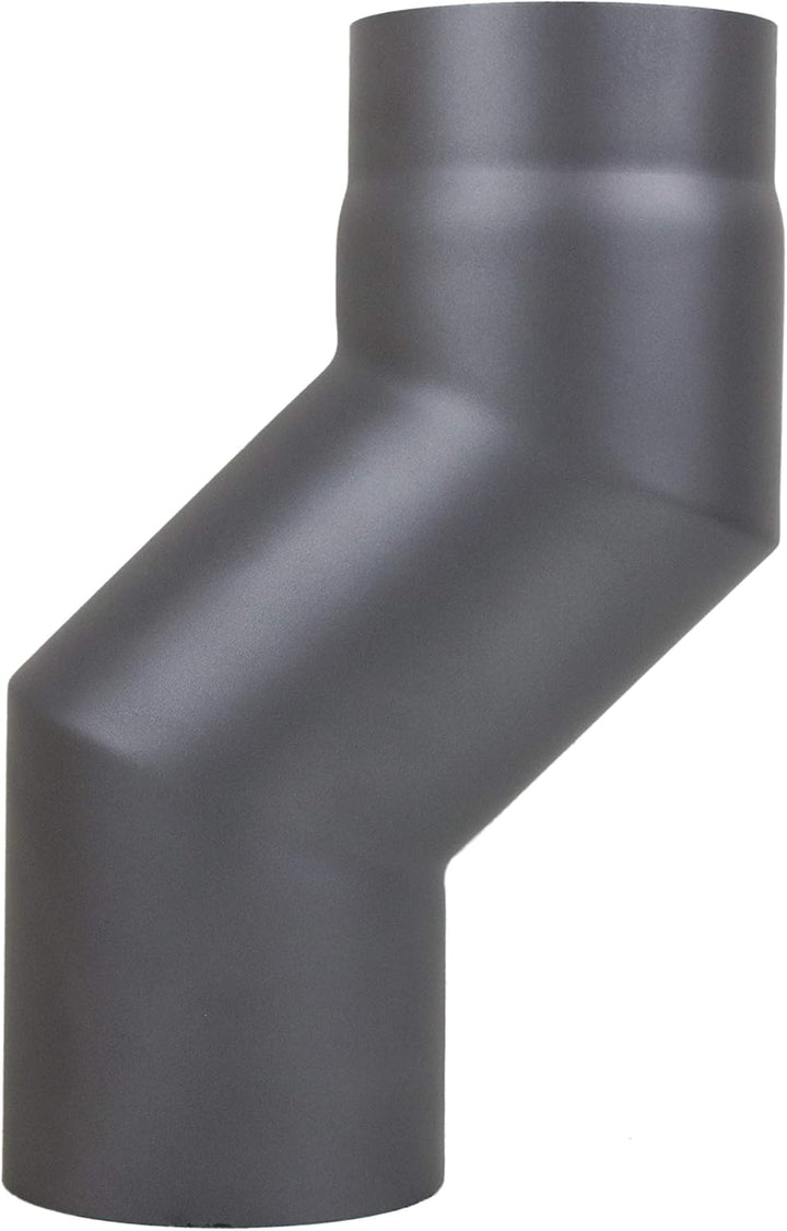 LANZZAS Ofenrohr Versatzbogen 100 mm, im Durchmesser, DN Ø 150 mm, Farbe: gussgrau - weitere Rohre a