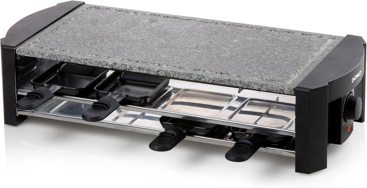 Domo DO9186G Raclette Steingrill, Petrus, Schwarz/Silber