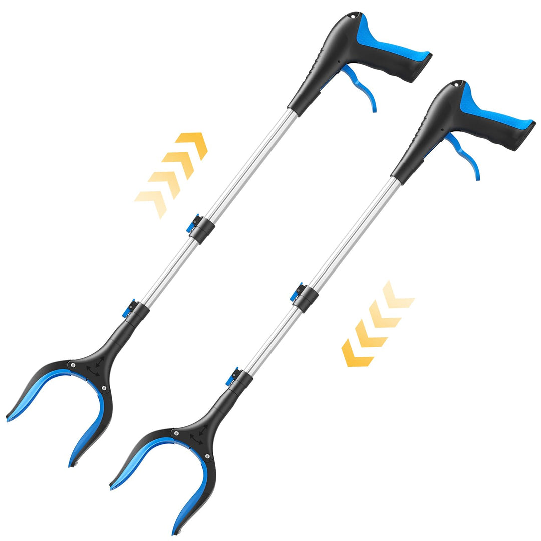 Greifzange für Senioren, Reacher - 5-stufiger Teleskop-Greifer (60-104 cm) – Leichte Greifhilfe & Mü