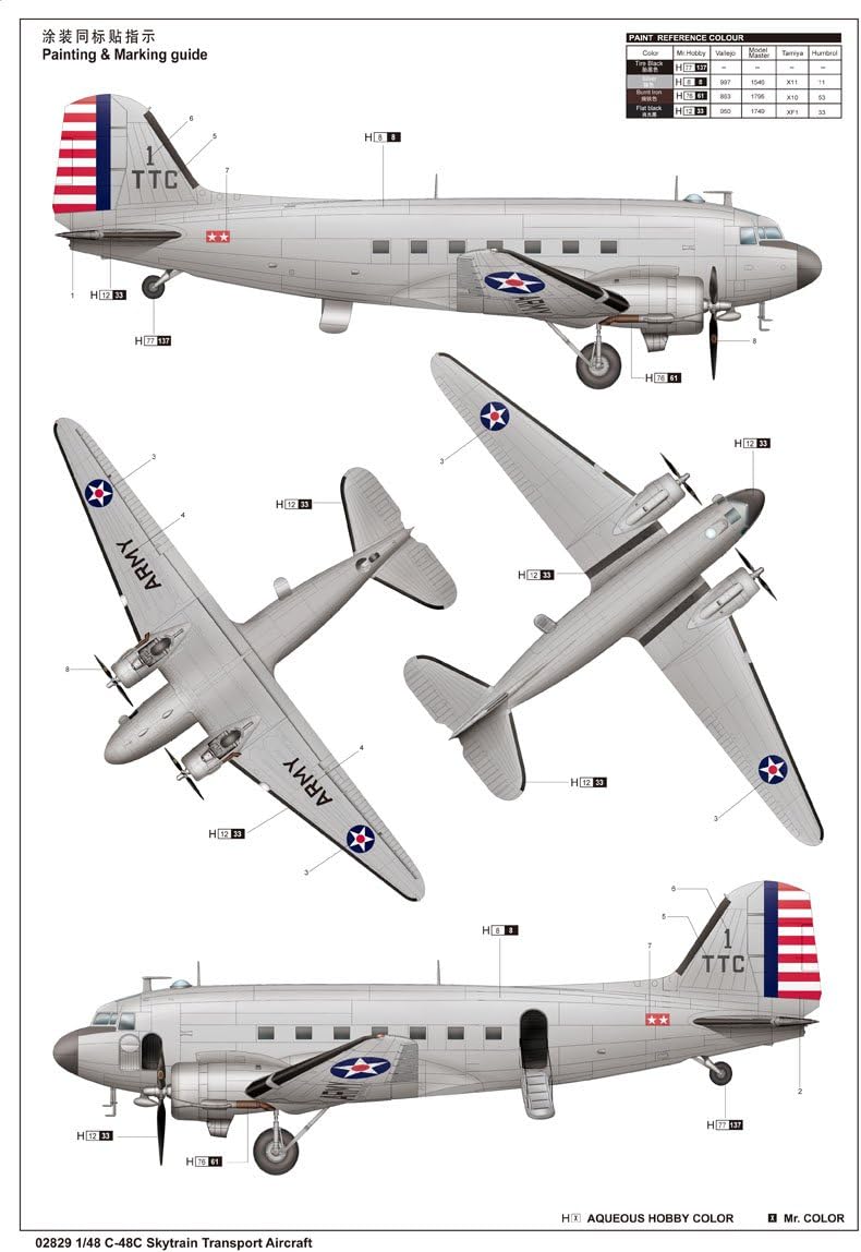 Trumpeter 02829 Modellbausatz C-48C Skytrain Transport Aircraft
