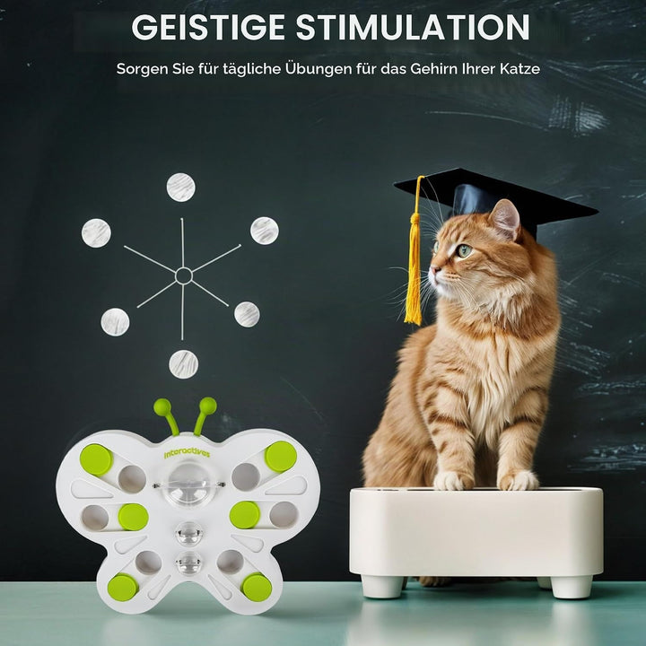 ALL FOR PAWS Interactives Katzen-Futterstation Puzzle (Schmetterling Katzen-Futterstation Puzzle), S