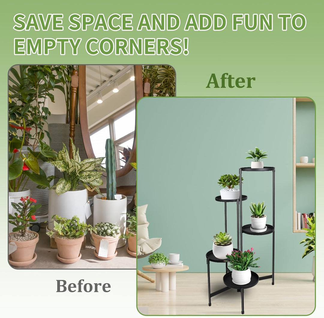 lalago 5 Etagen Blumenständer, Pflanzenregal Blumenregal Indoor Outdoor, Metall Pflanzenständer, Blu