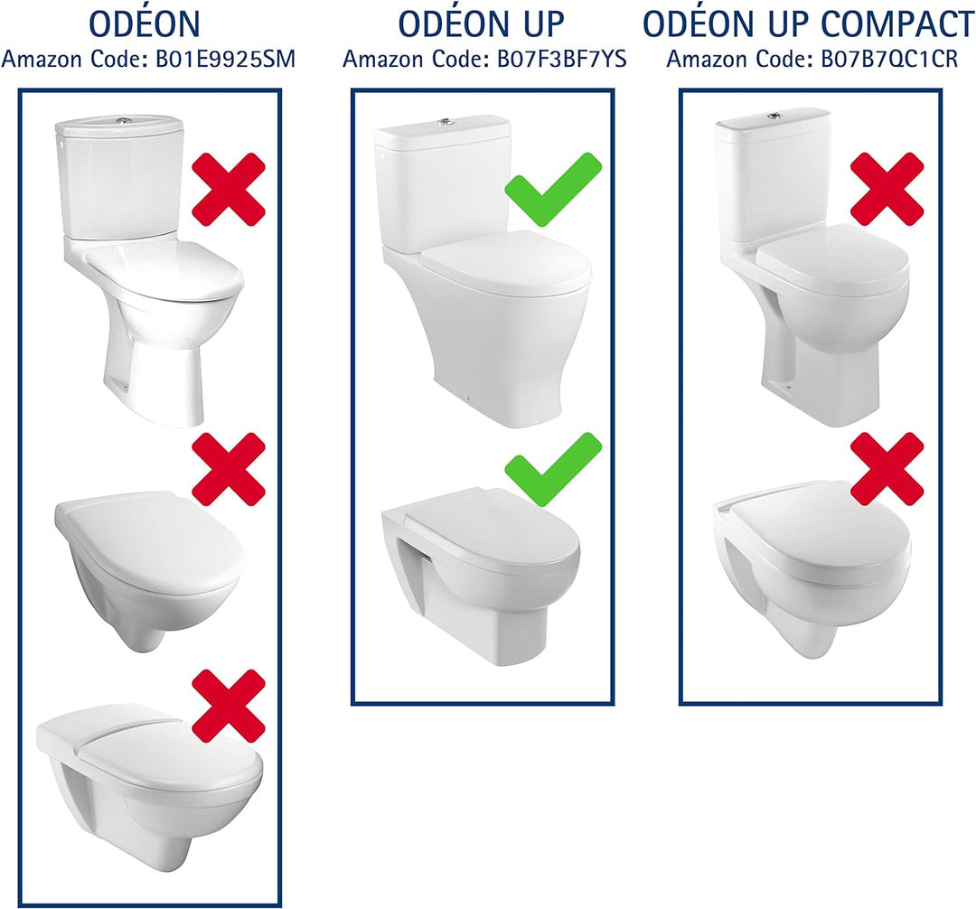 WC-SITZ | UNIVERSAL O FORM | EINSTELLBARER & ABNEHMBARER INOX SCHARNIER | KOMPATIBLER TOILETTENSITZ